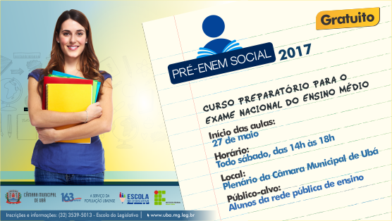 Aulas do Pré-Enem Social começam em maio