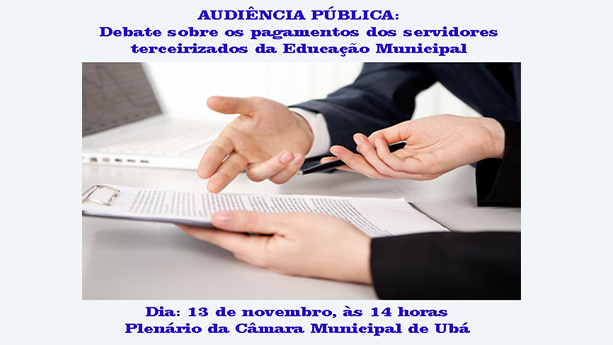 Câmara Municipal de Ubá realiza Audiência Pública sobre pagamento de funcionários terceirizados