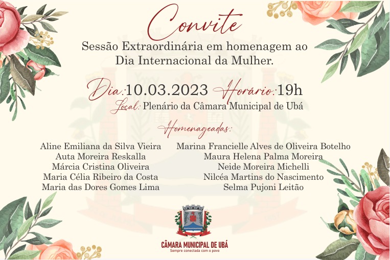 Câmara realiza solenidade em homenagem ao dia internacional da Mulher