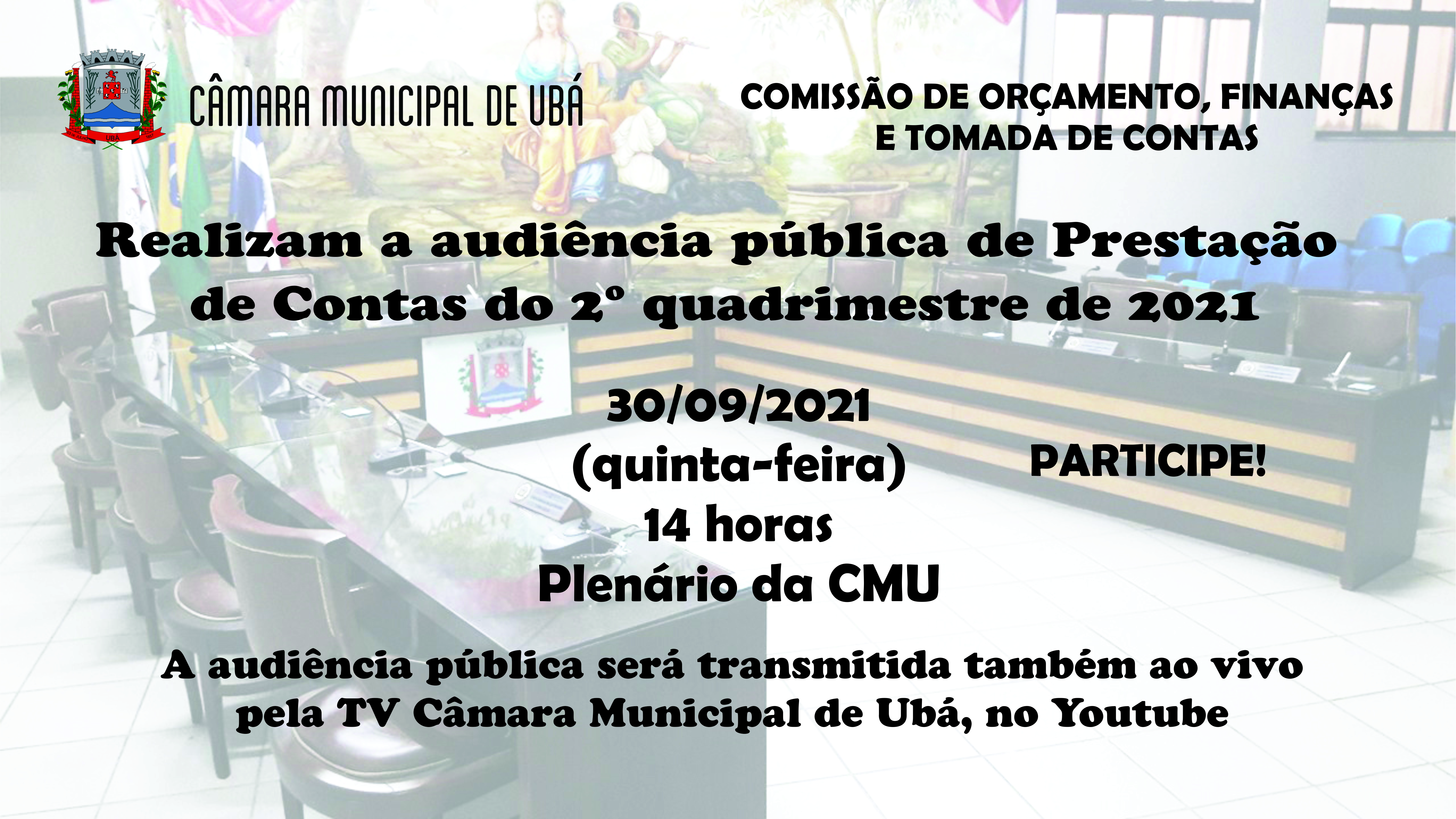 Câmara recebe prestação de contas do 2º quadrimestre de 2021