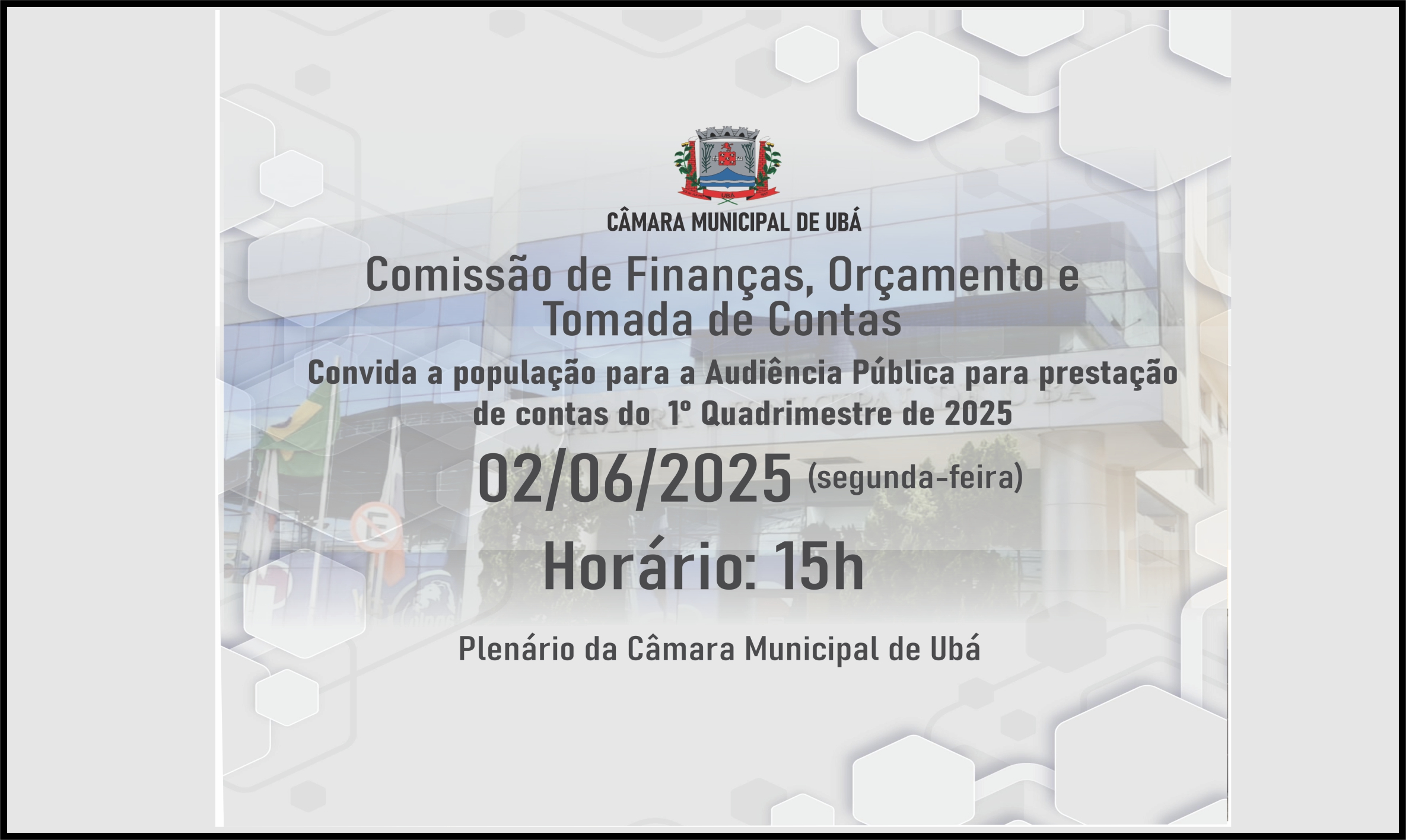 CFOTC convida para audiência pública para prestação de contas do 1º quadrimestre de 2025