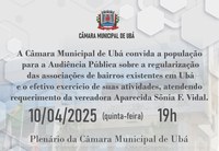 CMU realiza audiência pública sobre regularização das associações de bairros