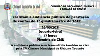 CMU realiza audiência Pública para Prestação de contas do 1º Quadrimestre de 2021