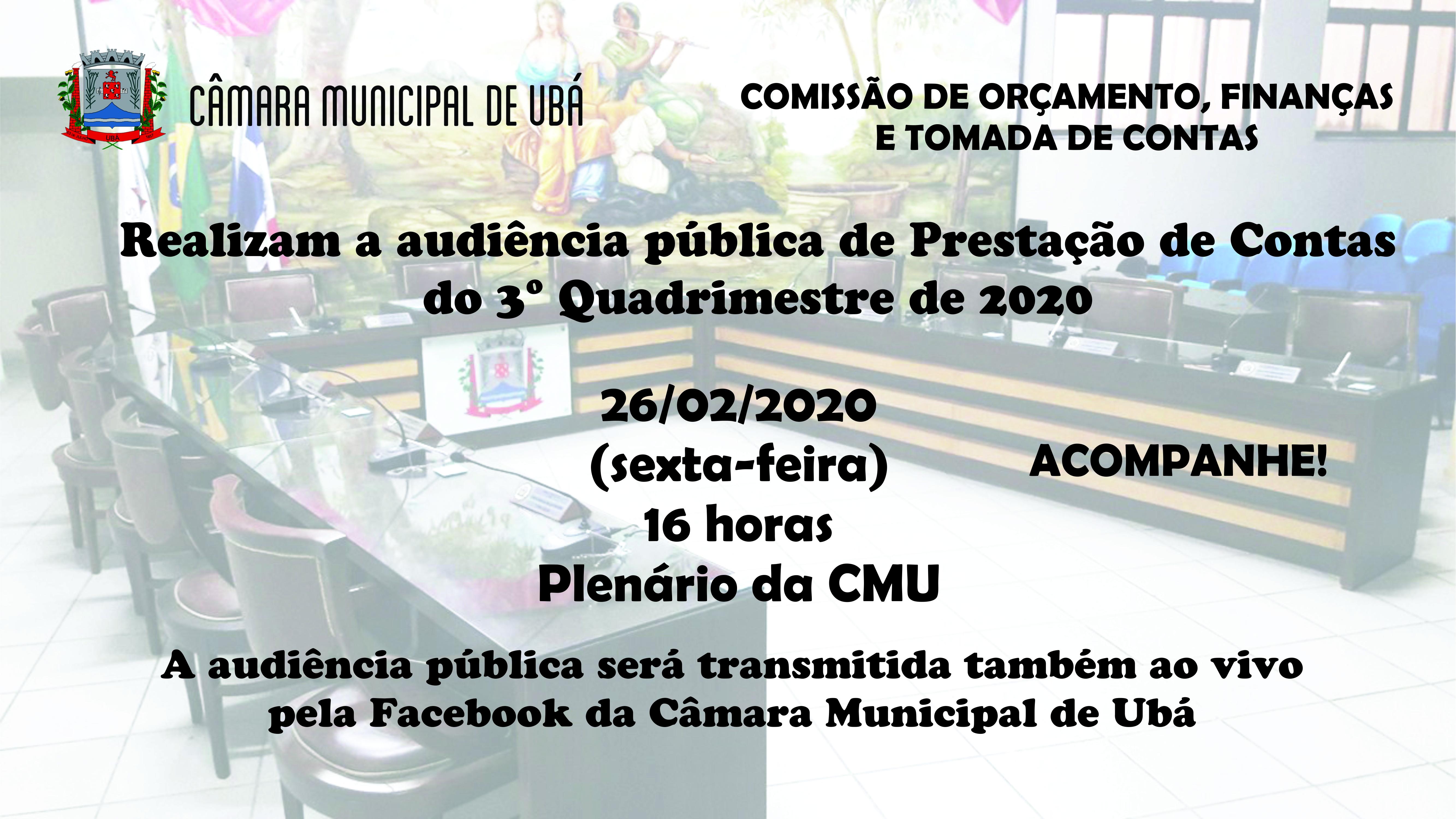Comissão de Orçamento recebe prestação de contas na próxima sexta-feira