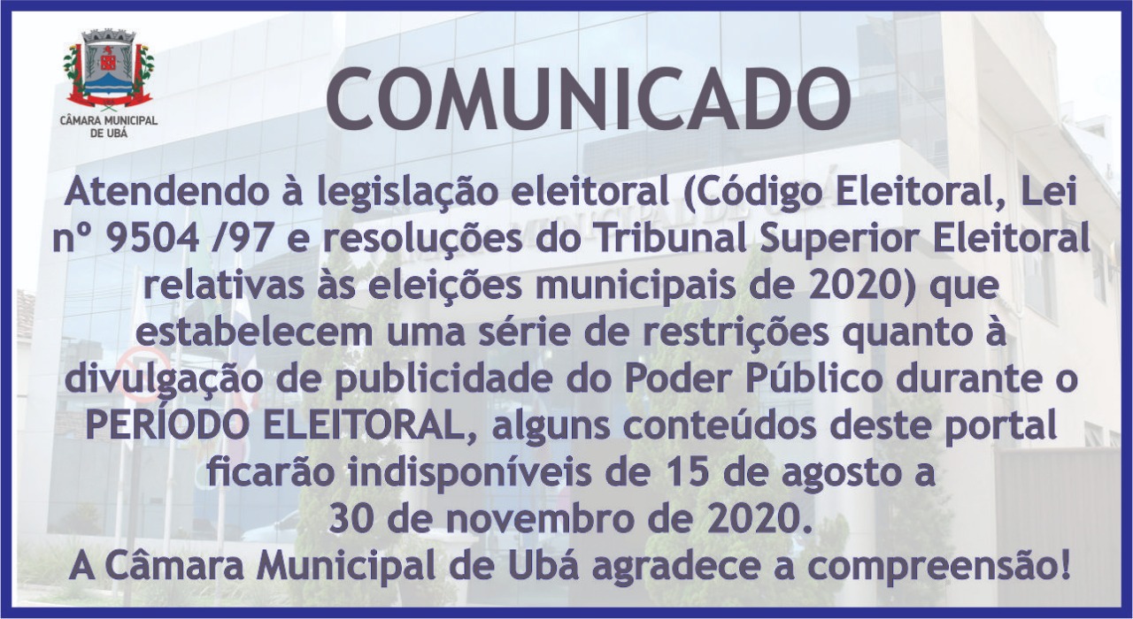 Comunicado período eleitoral