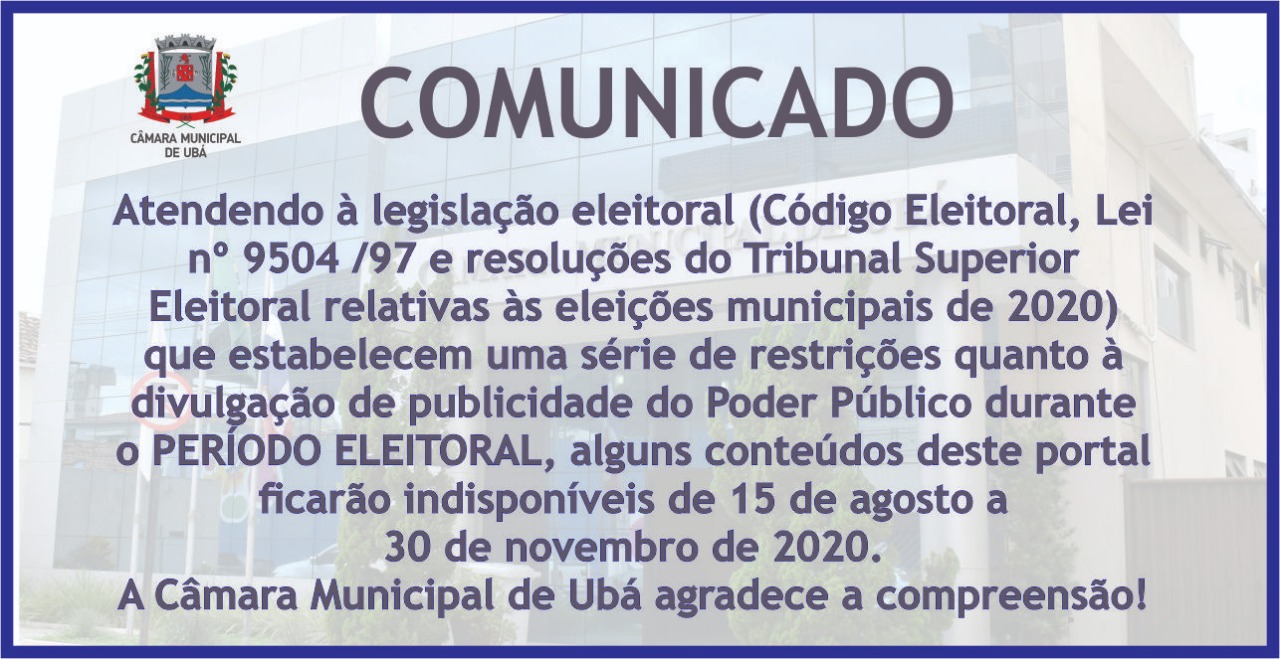 Comunicado Período Eleitoral