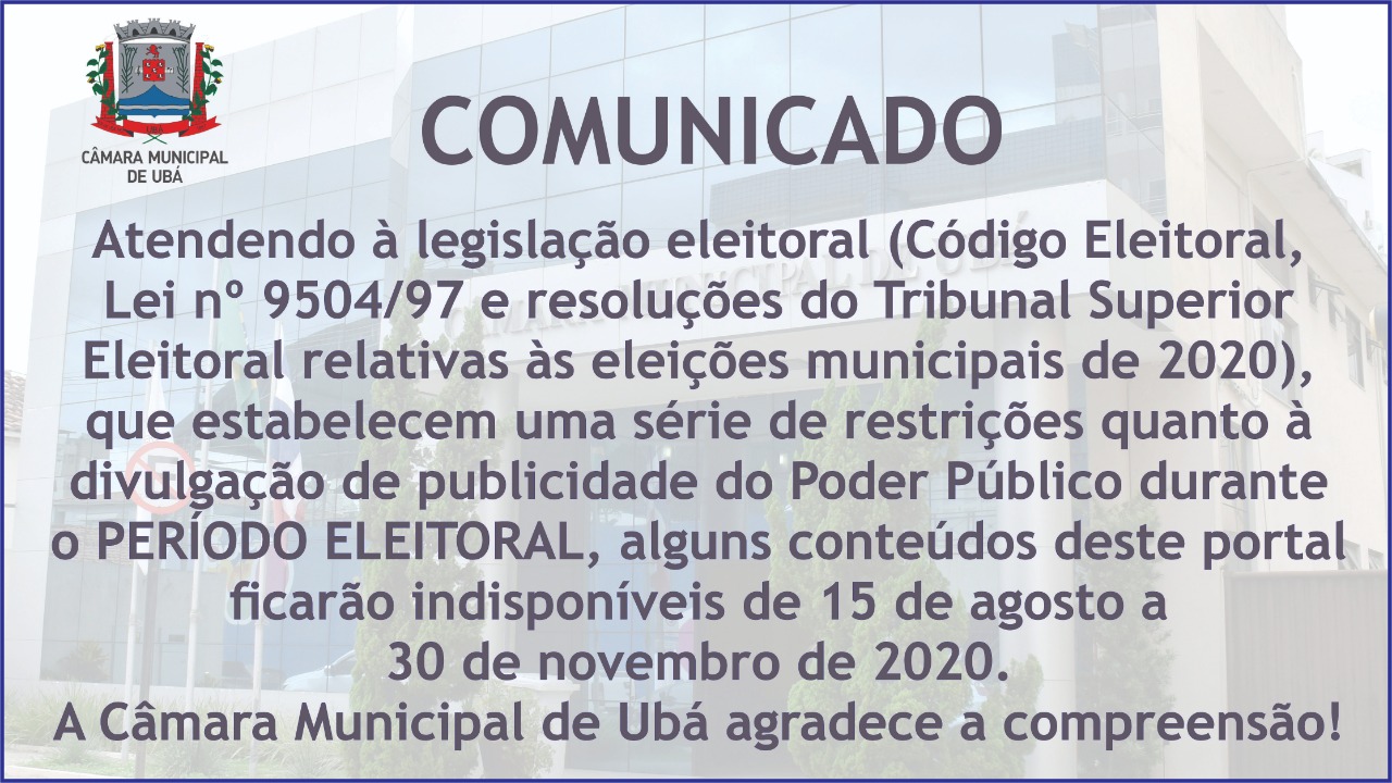 Comunicado período eleitoral