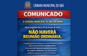 COMUNICADO: SUSPENSÃO  DA REUNIÃO ORDINÁRIA