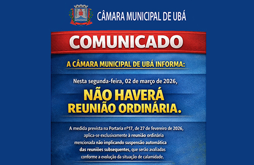 COMUNICADO: SUSPENSÃO  DA REUNIÃO ORDINÁRIA