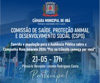 CSPD realiza audiência pública sobre a campanha Maio Amarelo 2024
