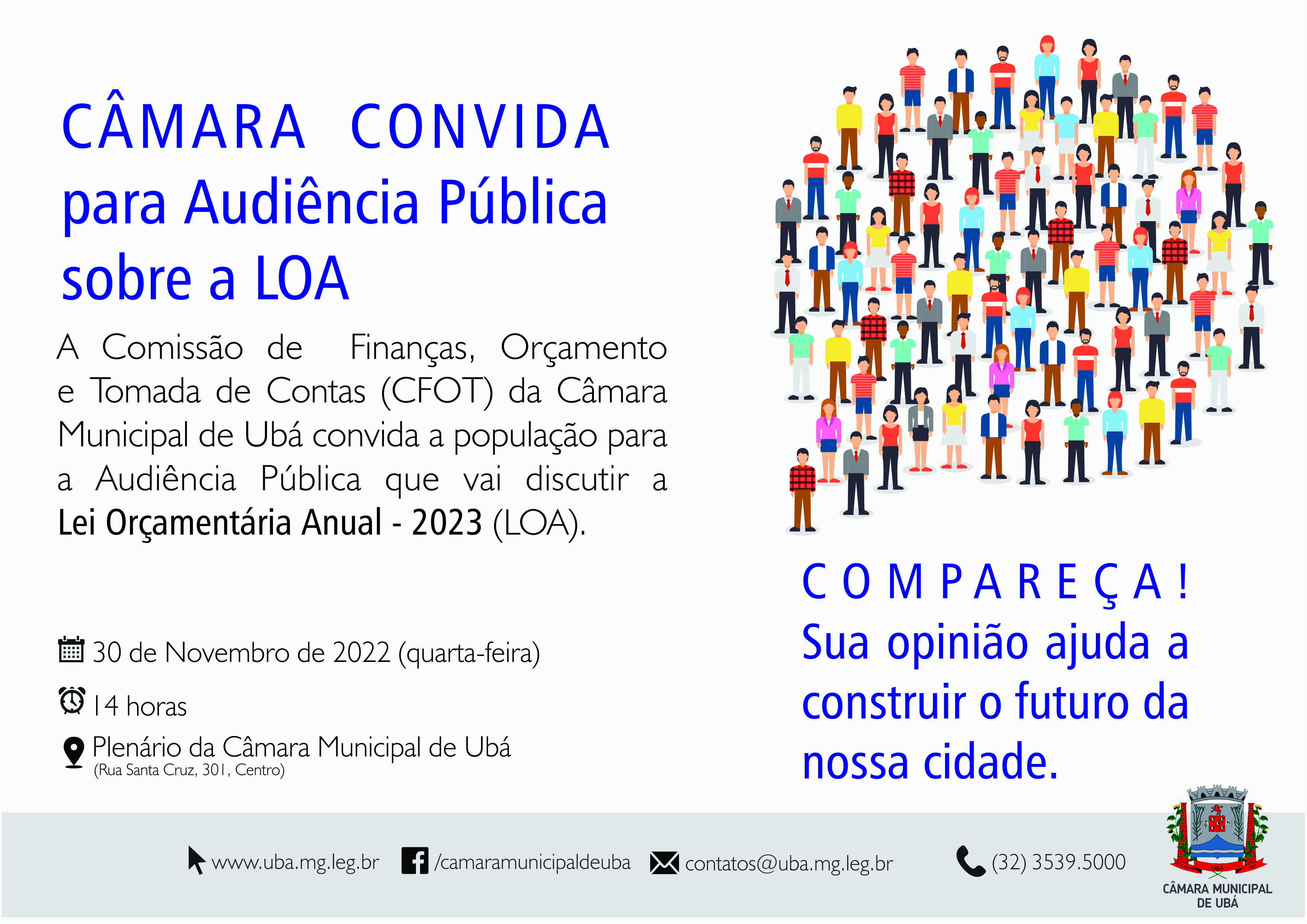 Lei Orçamentária Anual  de 2023 será discutida em audiência na CMU