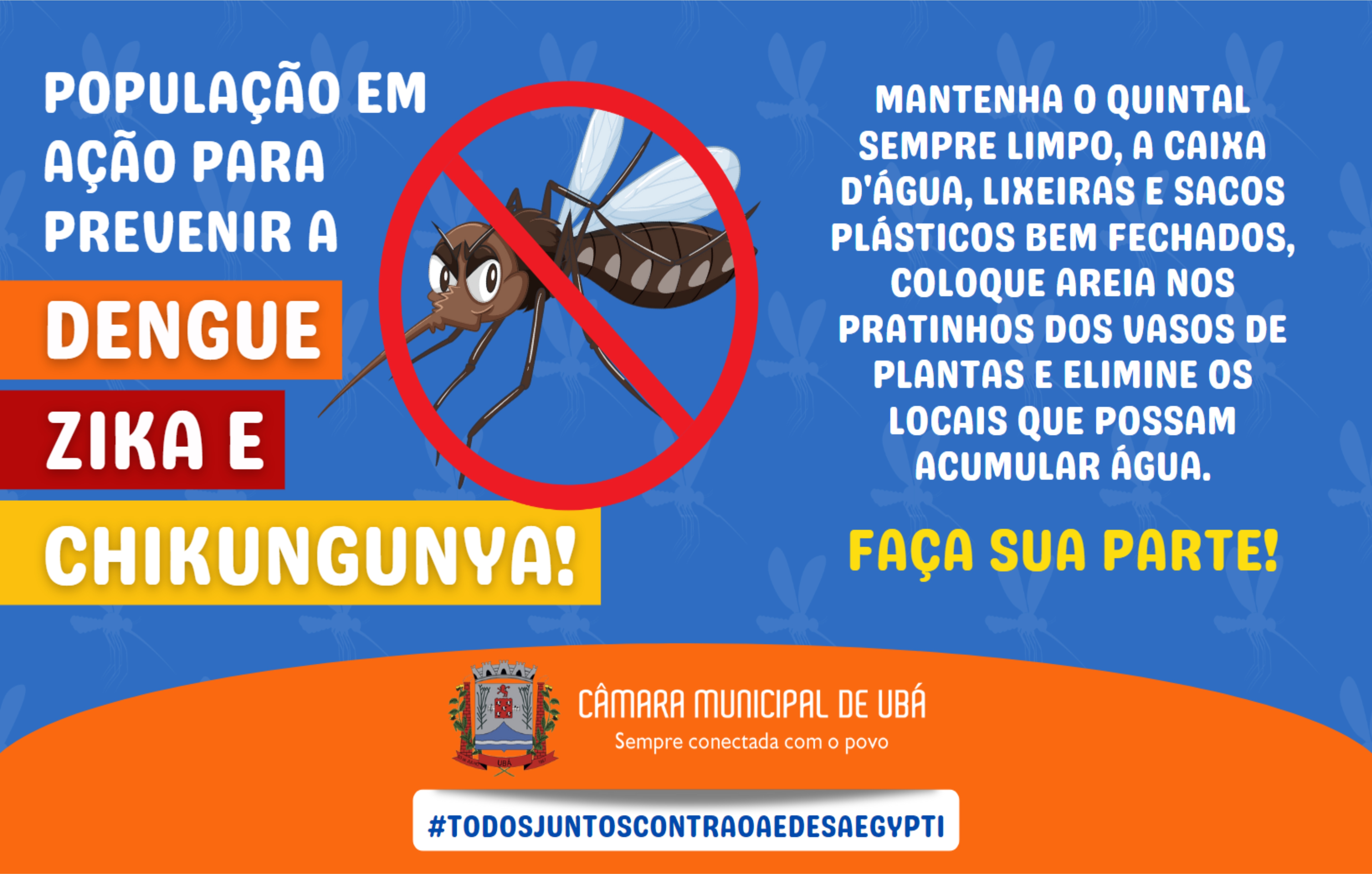 Levantamento aponta alto risco de infestação pelo Aedes aegypti em Ubá