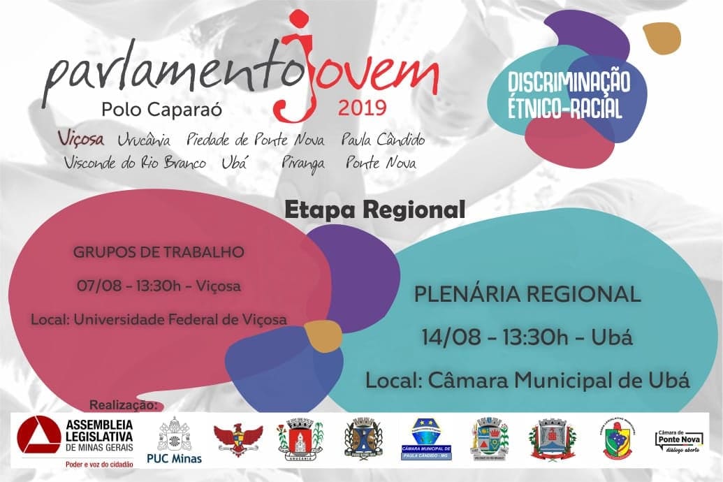 Plenária Regional do Parlamento Jovem polo Caparaó será em Ubá