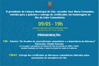 Poder Legislativo celebra o Dia do Líder Comunitário em 09 de maio