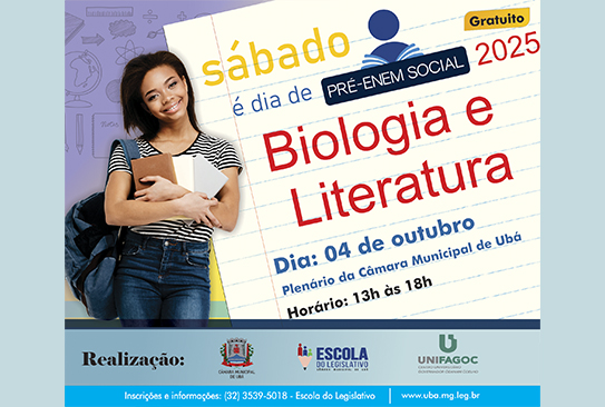 Sábado é dia de aula de Biologia e Literatura no Pré-Enem Social