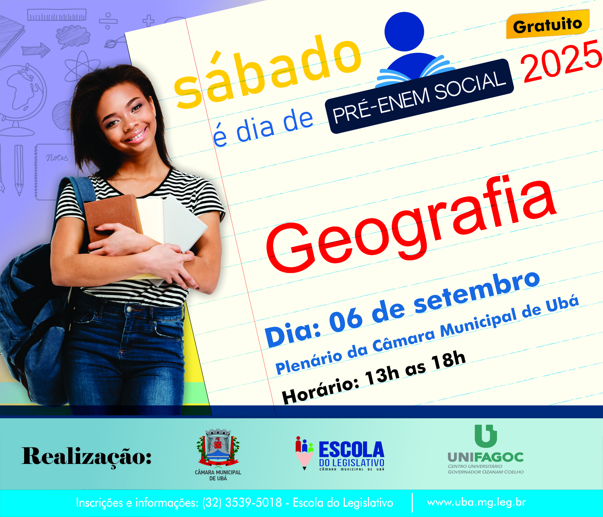 Sábado é dia de aula de Geografia no Pré-Enem Social