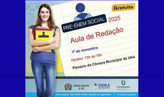 Sábado é dia de aula de Redação no Pré-Enem Social