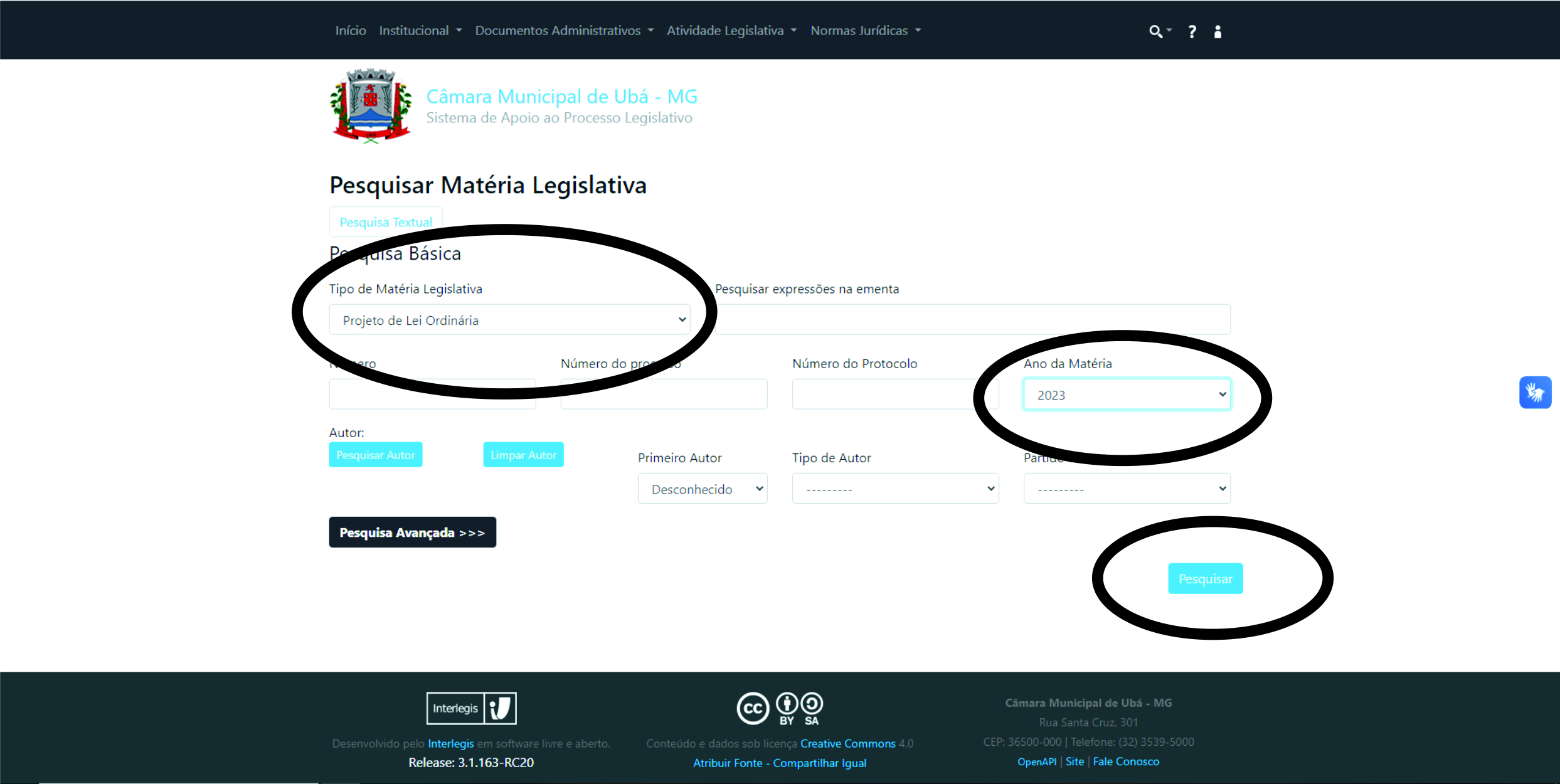 Saiba como realizar uma pesquisar legislativa no site da Câmara de Ubá