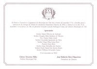 Sessão solene de entrega do título de Cidadania Honorária será realizada em 16 de dezembro