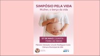 Simpósio pela vida será realizado no plenário da Câmara Municipal de Ubá